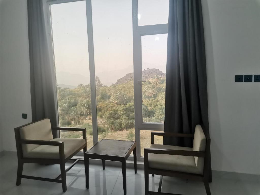 Guest lounge overlooking Wadi Mistal